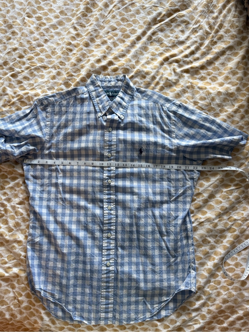 Polo by Ralph Lauren Light Blue and White Gingham Button-Down Shirt